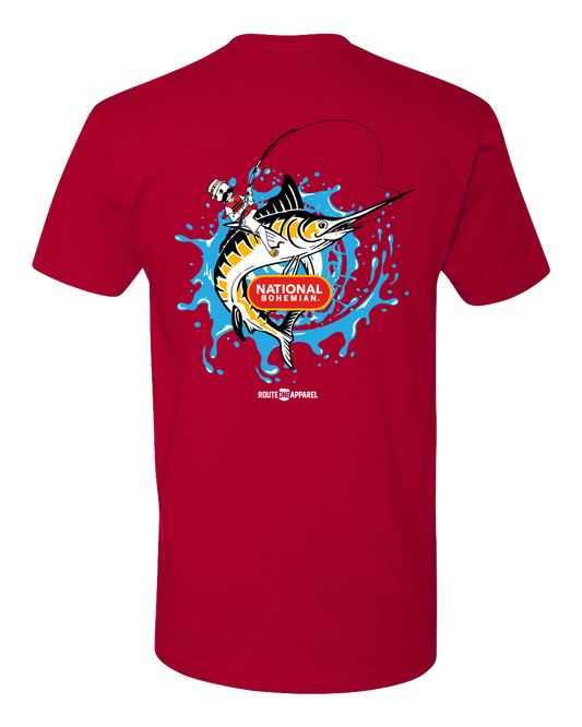 *PRE-ORDER* Boh Riding White Marlin (Red) / Shirt - Route One Apparel
