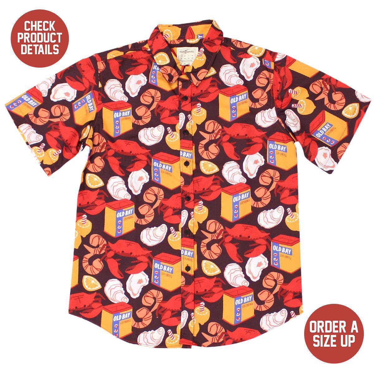 OLD BAY Seafood Jumbo Pattern / Hawaiian Shirt - Route One Apparel