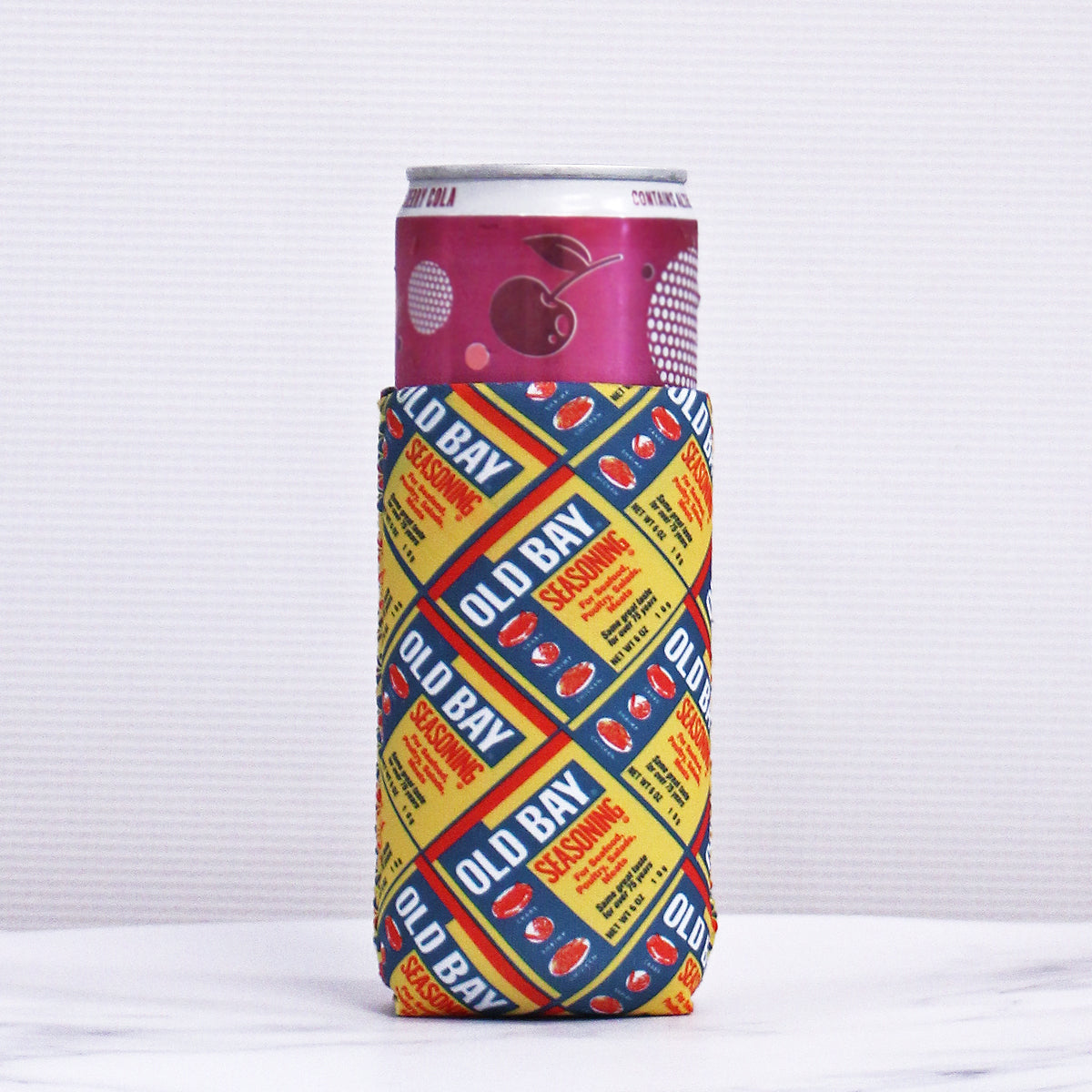 Flat OLD BAY Can Pattern / Slim Can Cooler - Route One Apparel