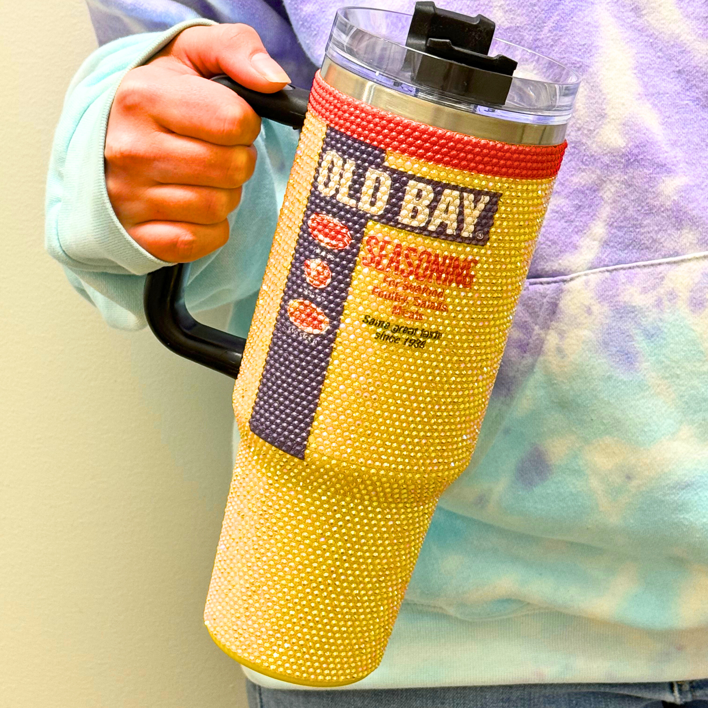 Rhinestone OLD BAY / 40 oz Tumbler with Handle