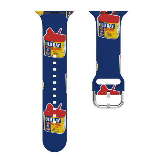 OLD BAY 3-D Can Pattern (Blue) / Apple Watch Band - Route One Apparel