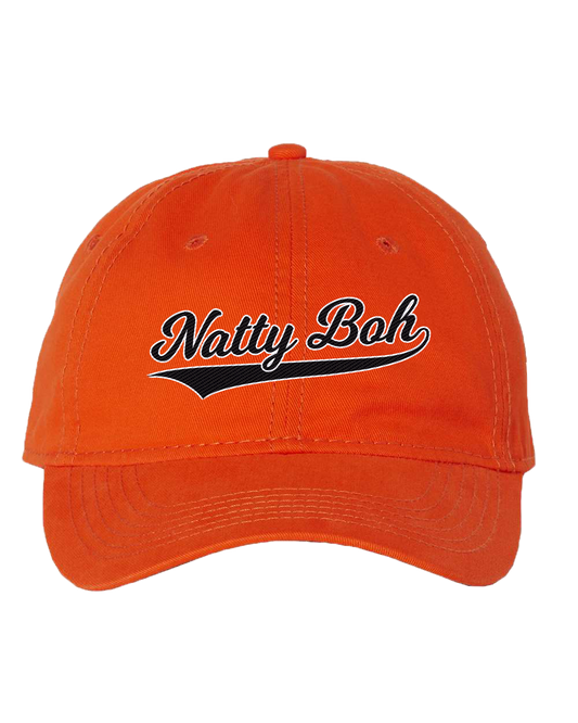 Natty Boh Baseball Script (Orange) / Baseball Hat