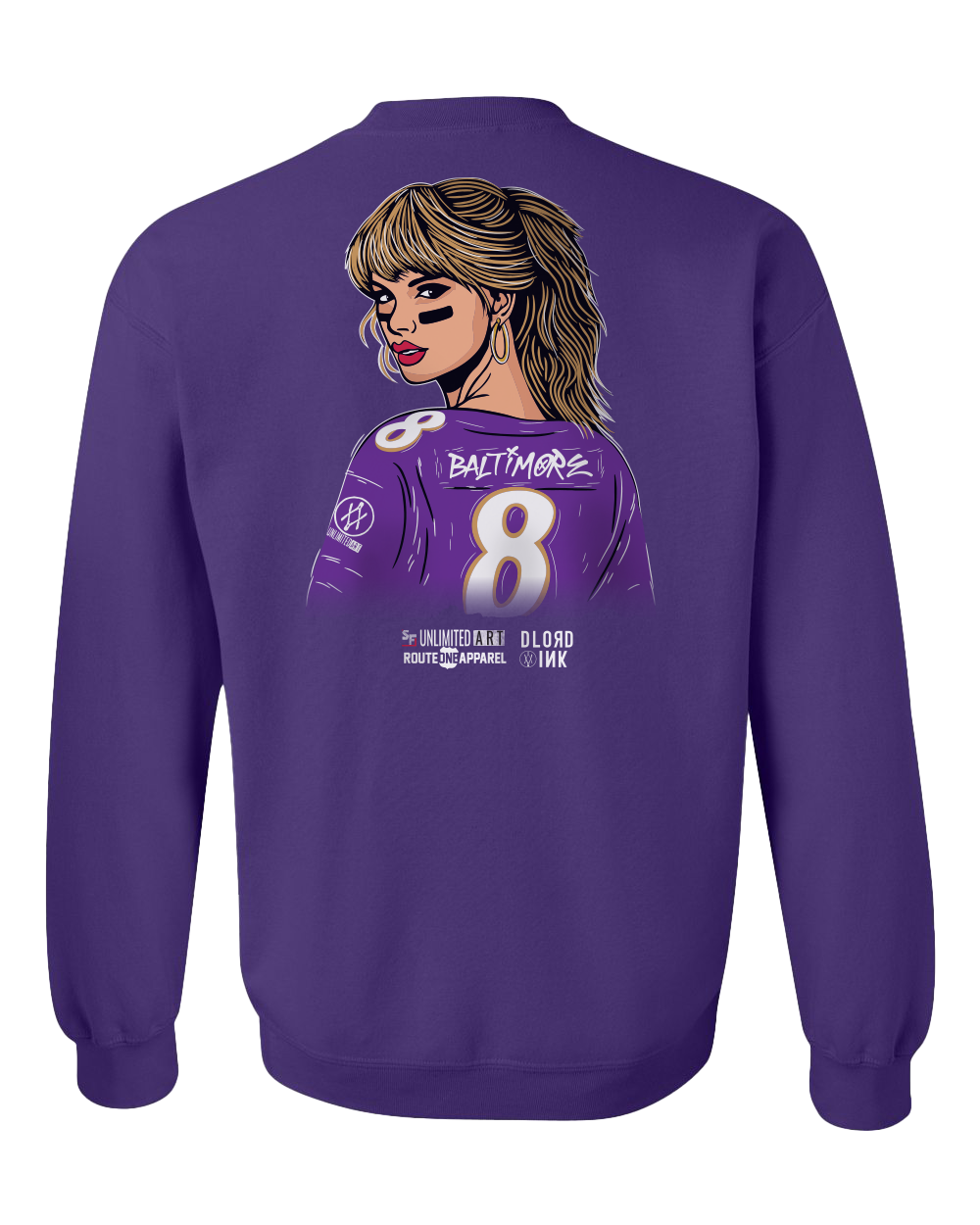 *PRE-ORDER* Baltimore Football Taylor's Version (Purple) / Crew Sweatshirt (Estimated Ship Date: 2/5) - Route One Apparel