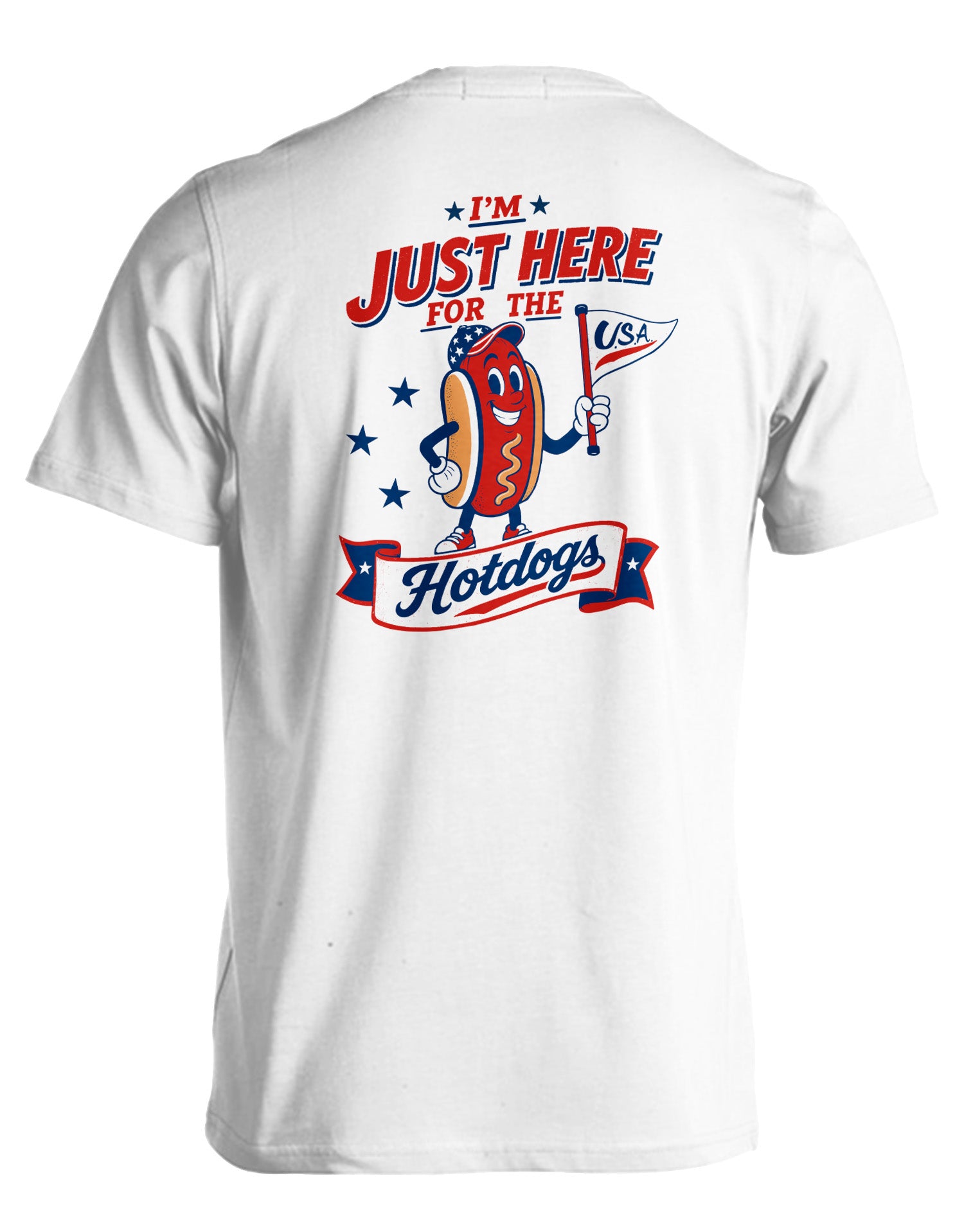 Here for the Hotdogs - America (White) / T-Shirt