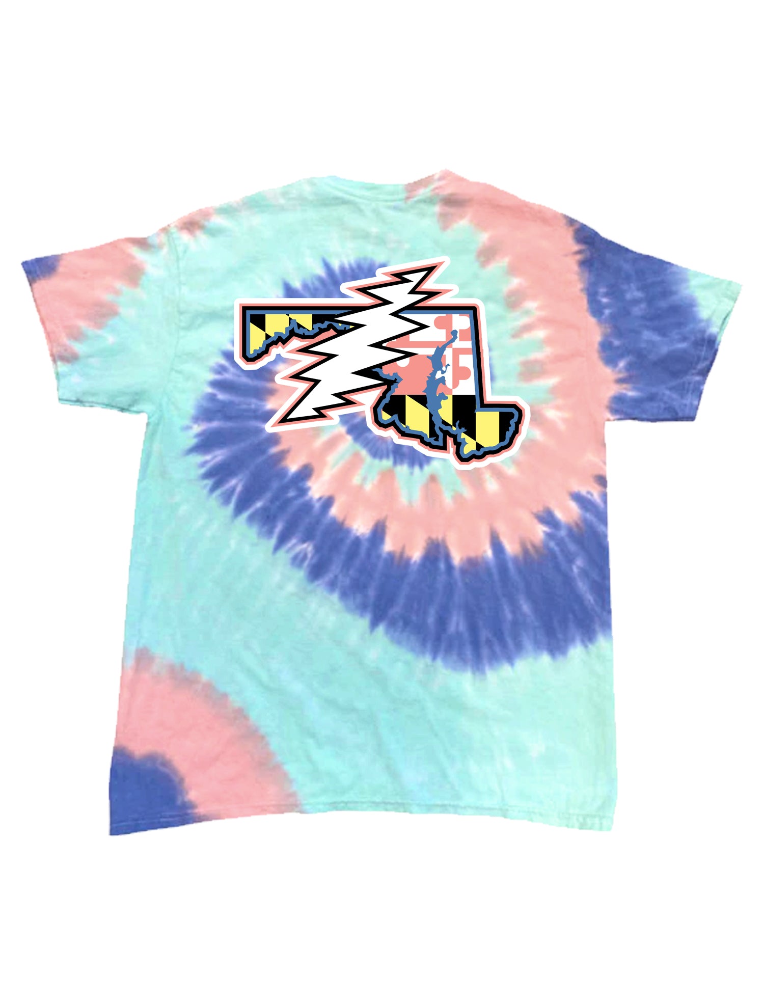 Crab & Co. - MD Flag State Bolt (Blue/Coral/Mint) / T-Shirt