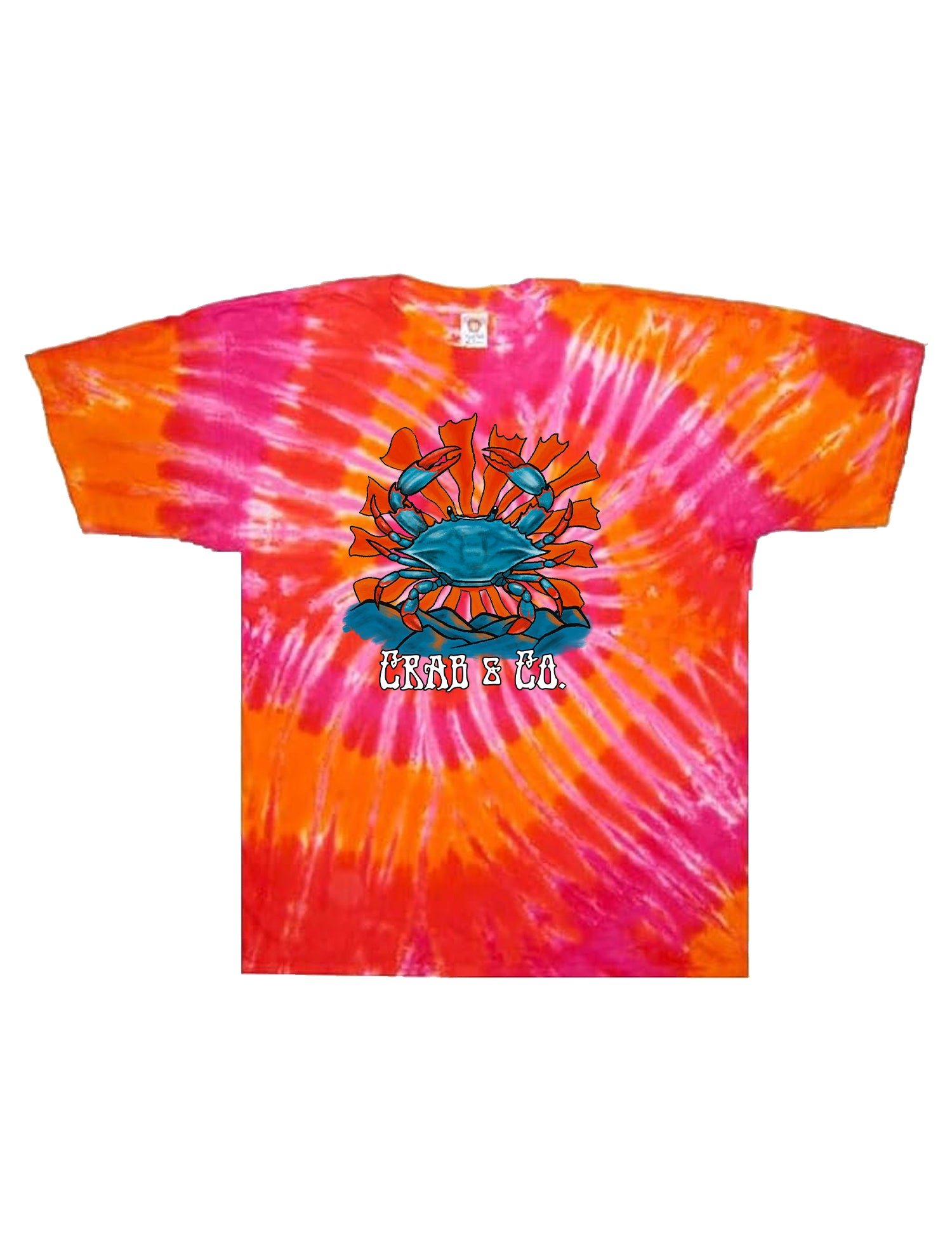 Crab & Co. - Watercolor Crab Sunset (Orange/Pink Swirl) / T-Shirt