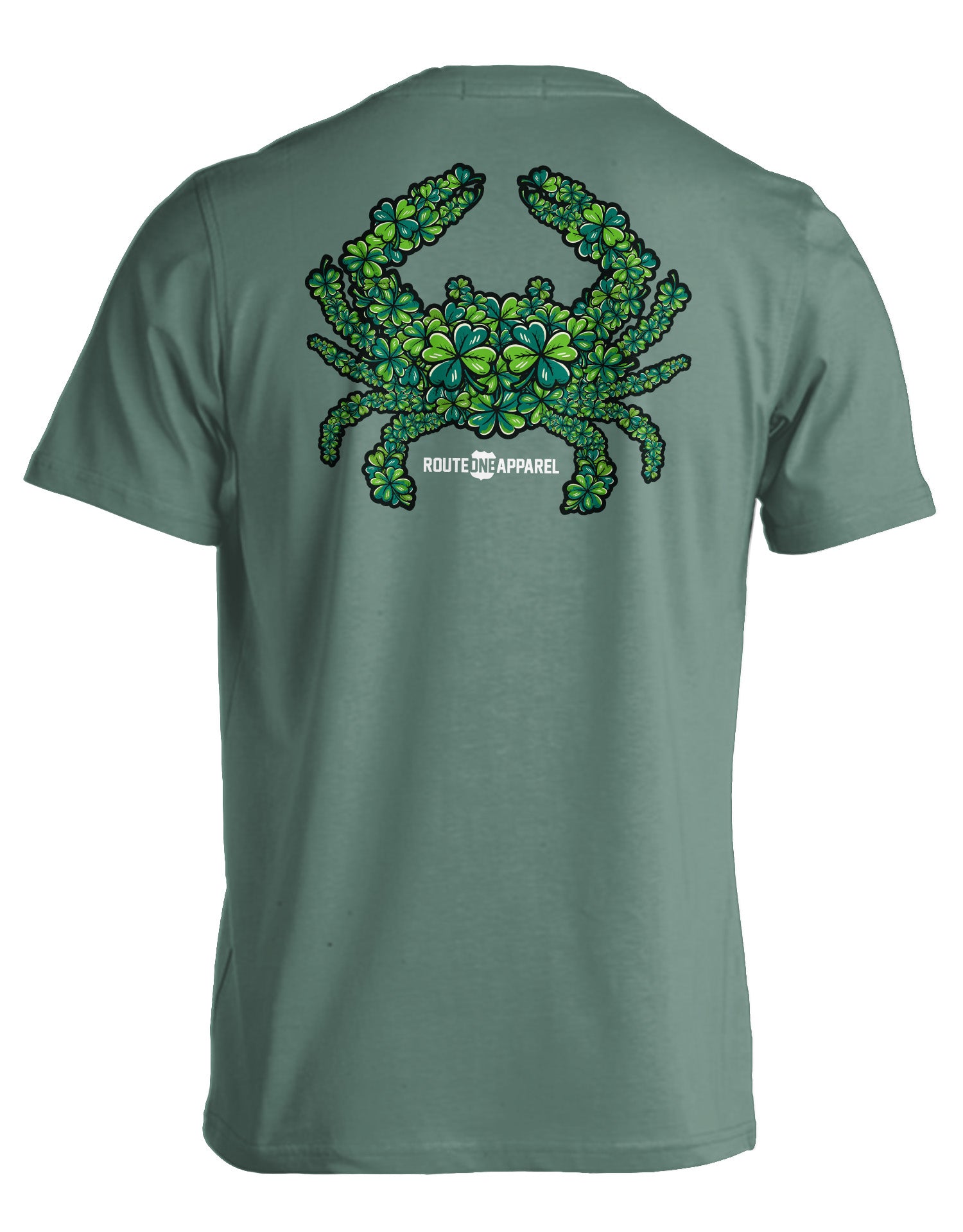 Route One Apparel Lucky Clover Crab (Light Green) / T-Shirt Light Green