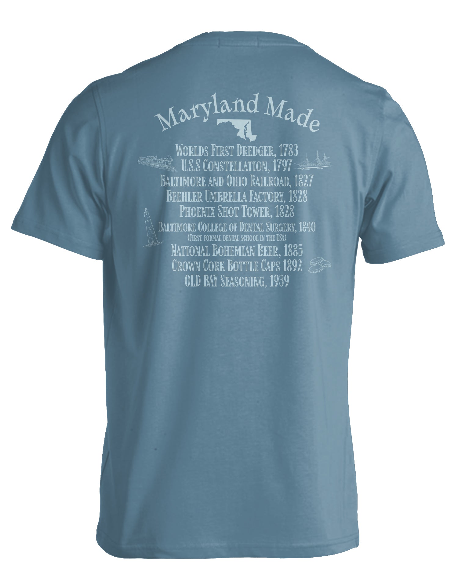 Route One Apparel Maryland Made (Ice Blue) / T-Shirt Ice Blue