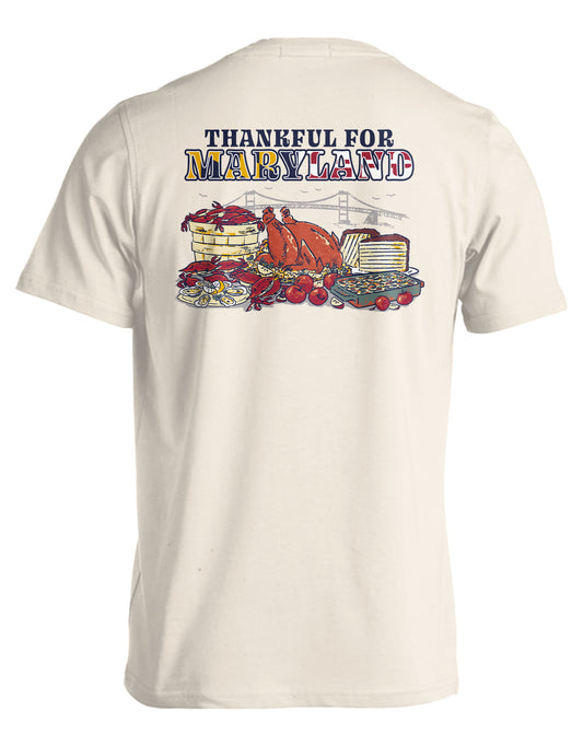 Route One Apparel Thankful For Maryland (Ivory) / T-Shirt Ivory