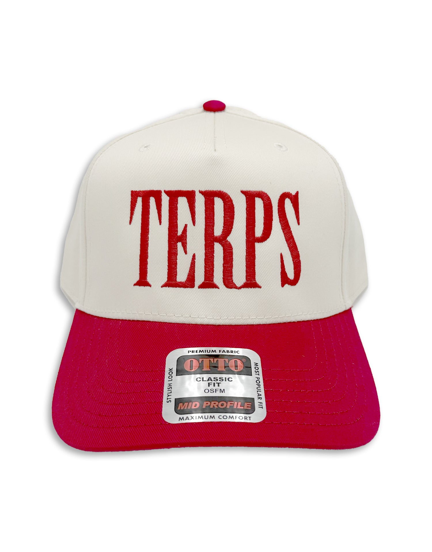Terps Serif Font (Natural/Red) / Hat