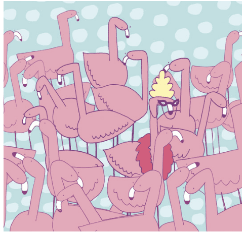 Pink Flamingo / Throw Pillow