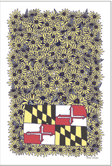 Maryland Flag and Black Eyed Susan / Kitchen Towel