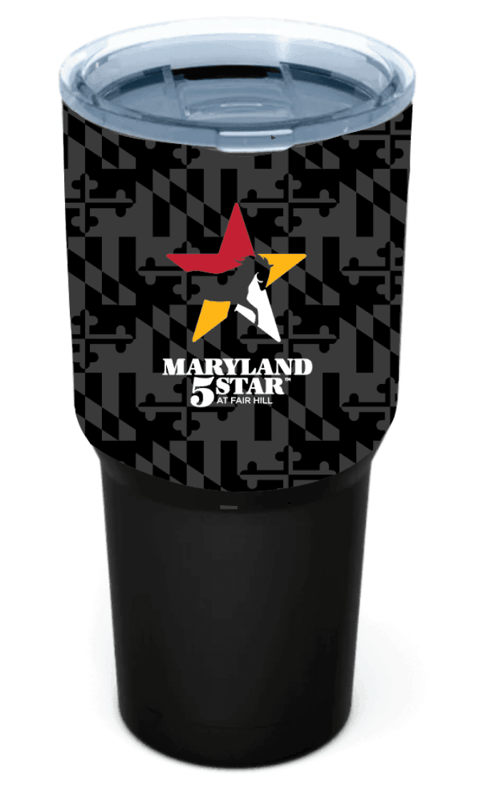 Maryland 5 Star Tonal State Flag (Black) / Large Tumbler