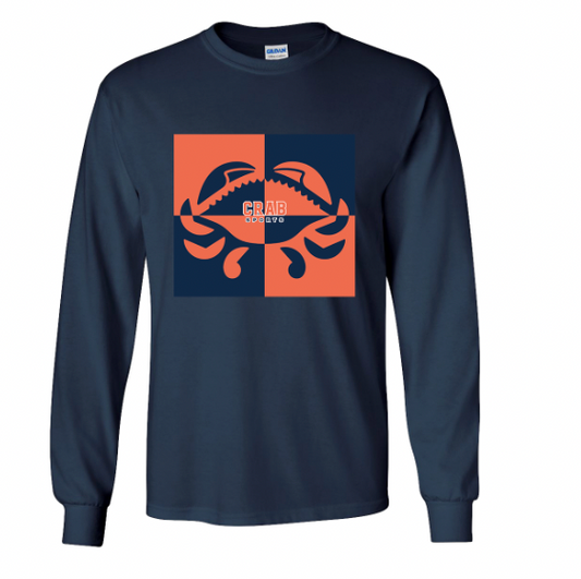 Crab Sports Color Block (Navy) / Long Sleeve Shirt - Route One Apparel