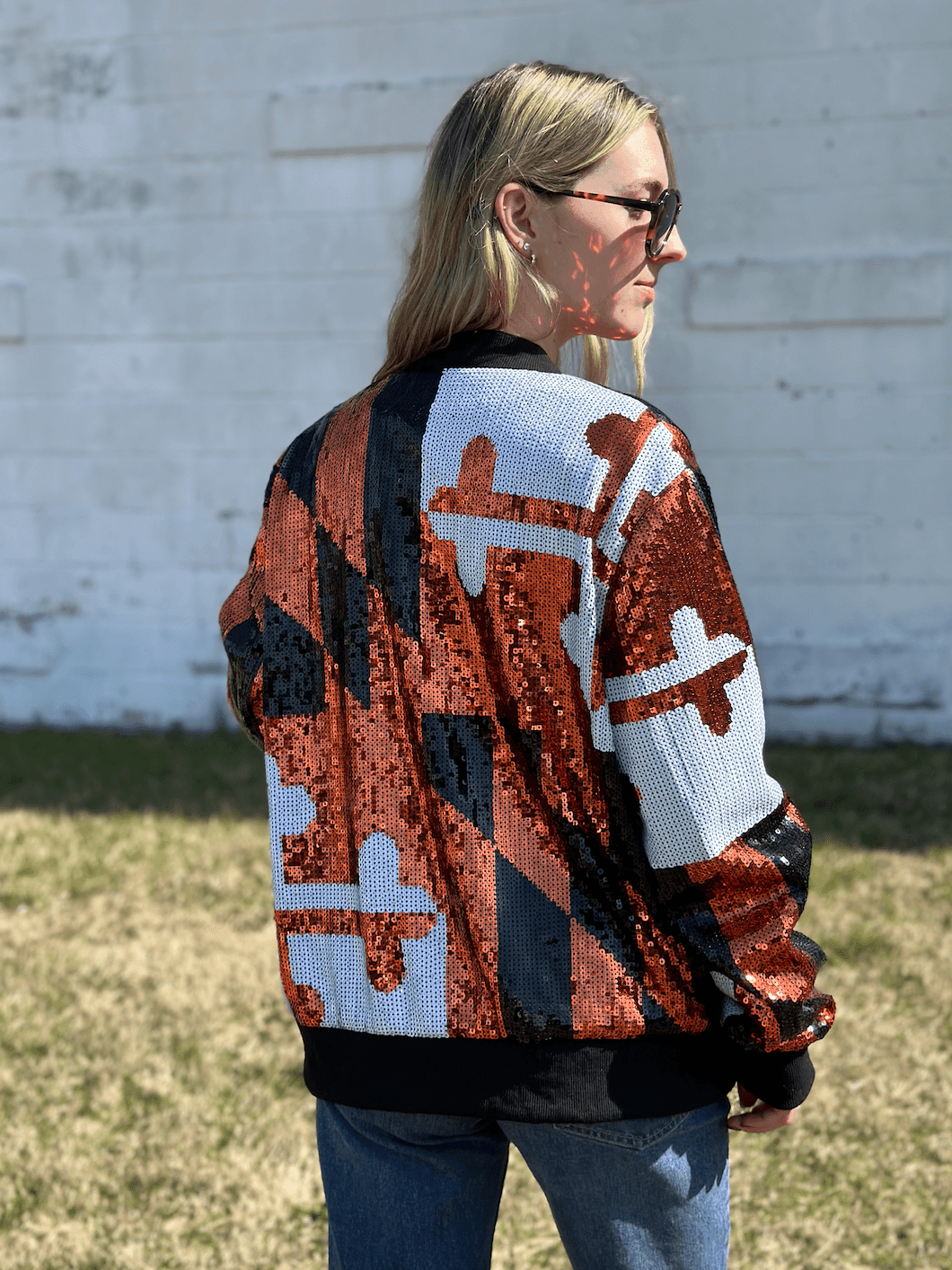 Orange & Black Maryland Flag / Sequin Jacket