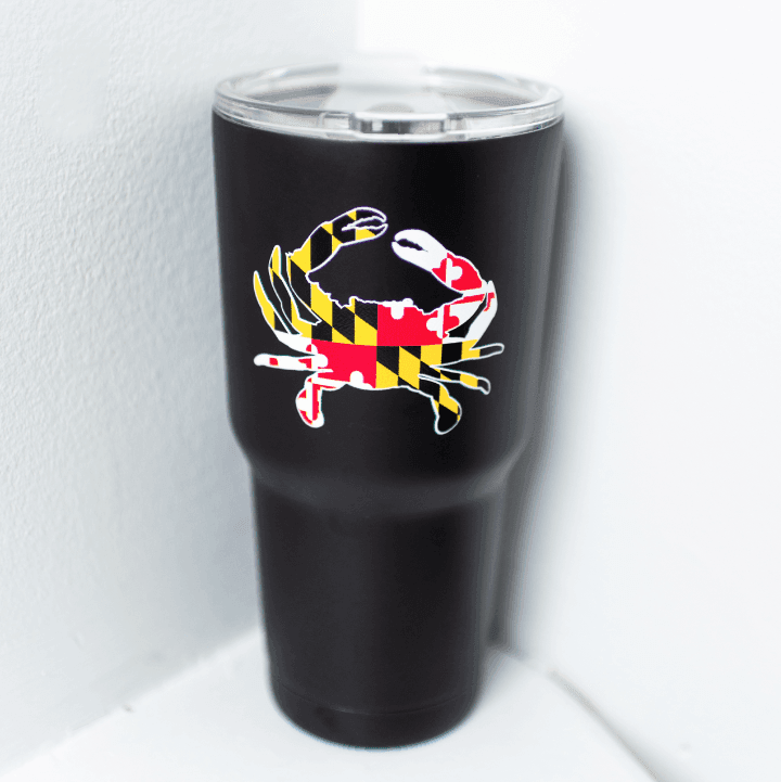 Maryland Full Flag Crab (Black) / Large Tumbler