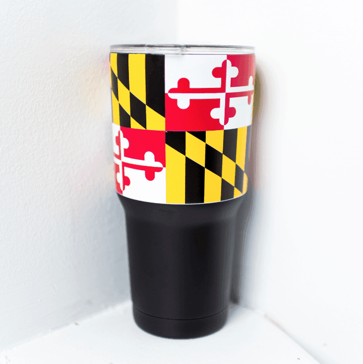 Maryland Flag (Black) / Large Tumbler