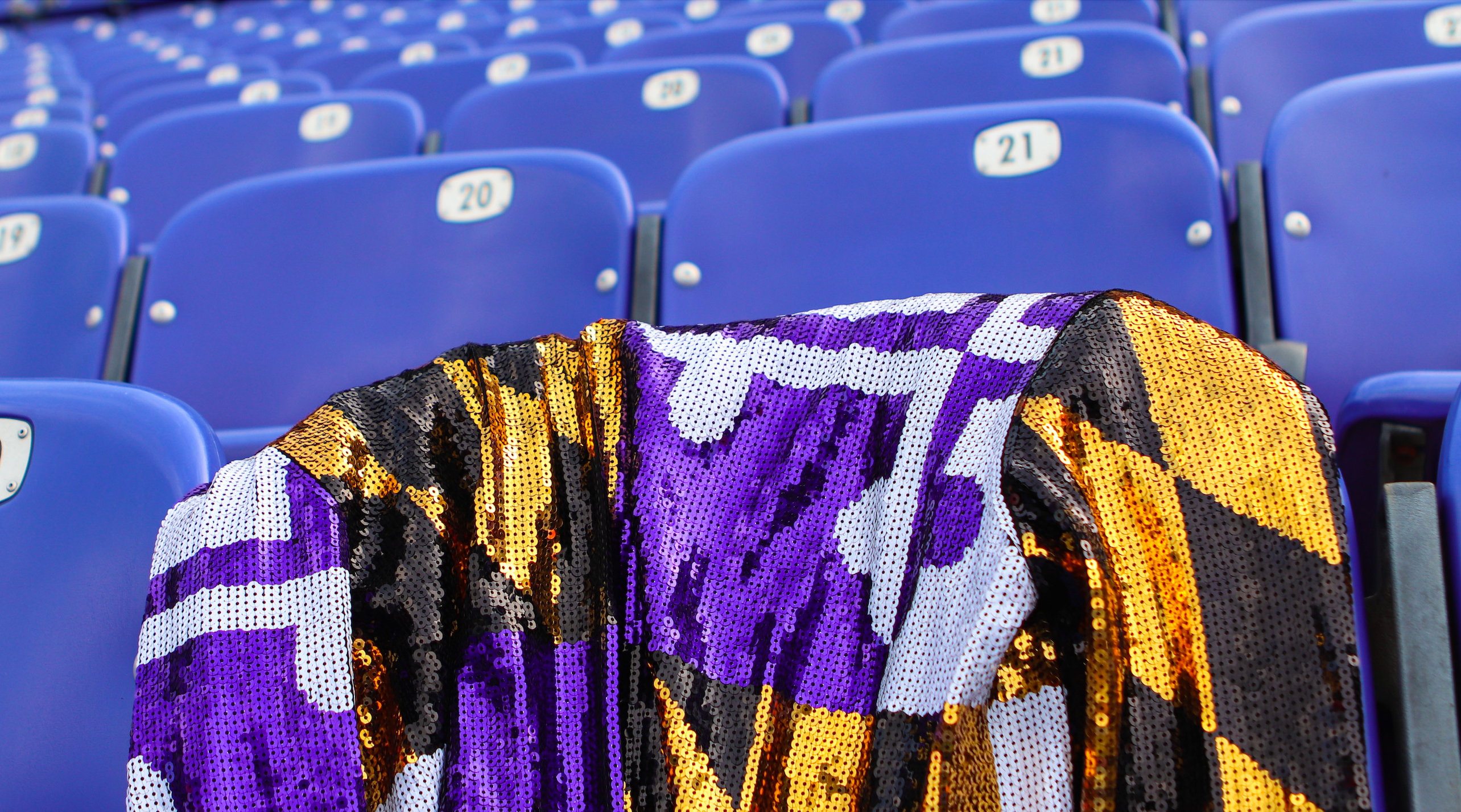 Purple & Gold Maryland Flag / Sequin Jacket (Estimated Ship Date: 9/17) - Route One Apparel