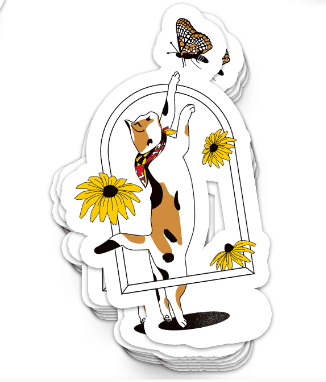 Playful Calico / Sticker - Route One Apparel