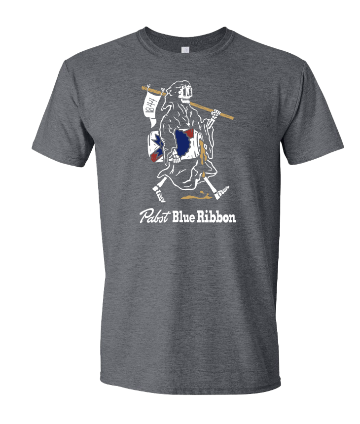 Pabst Blue Ribbon Grim Reaper (Grey) / Shirt - Route One Apparel
