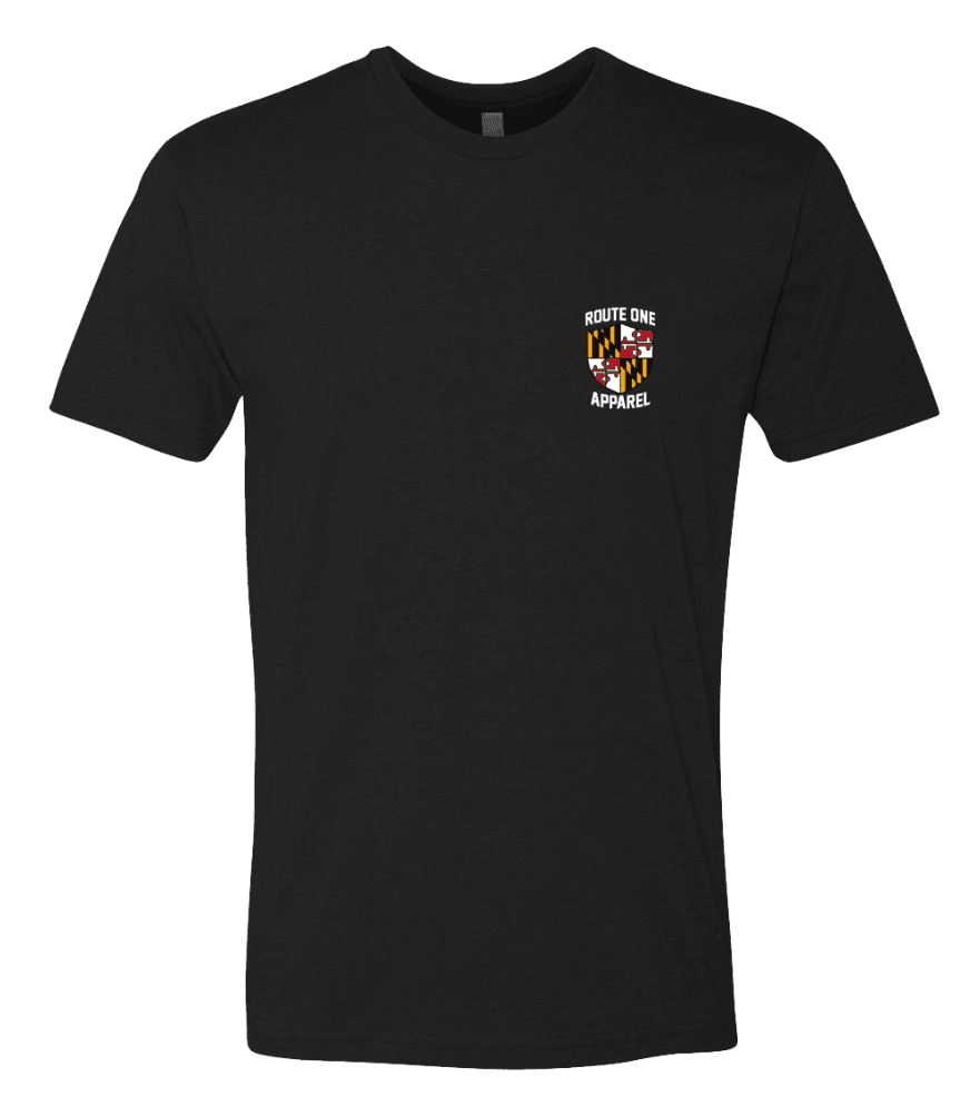 Blue Crab Flag Shield (Black) / Shirt - Route One Apparel