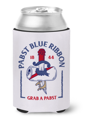 Pabst Blue Ribbon Grab a Pabst (White) / Can Cooler - Route One Apparel
