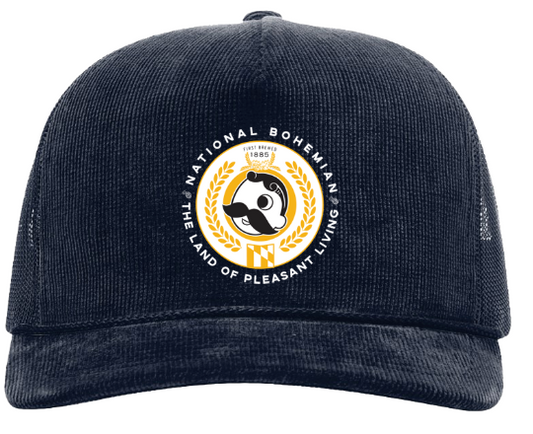 Natty Boh Land of Pleasant Living (Navy) / Rope Meshback Hat - Route One Apparel