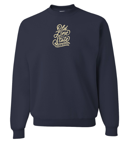 Old Line State (Navy) / Crew Sweatshirt - Route One Apparel