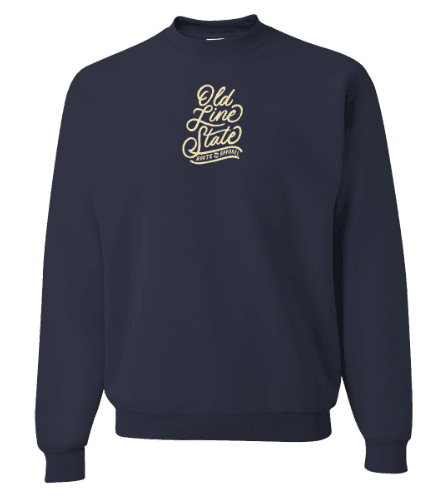 Old Line State (Navy) / Crew Sweatshirt - Route One Apparel