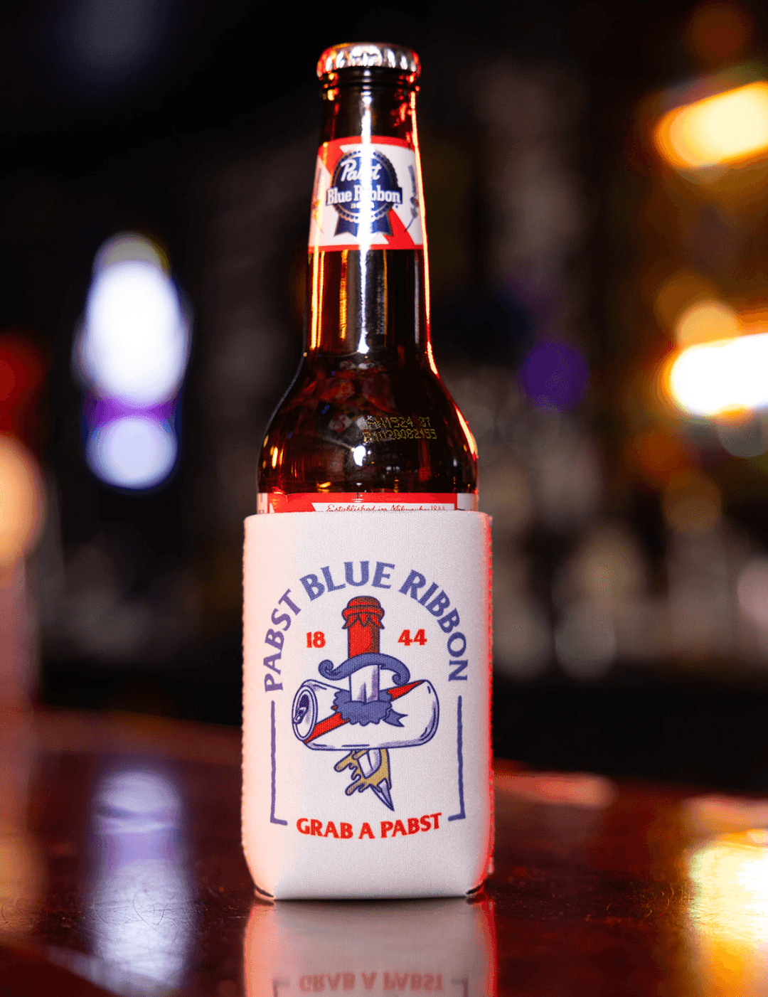 Pabst Blue Ribbon Grab a Pabst (White) / Can Cooler - Route One Apparel