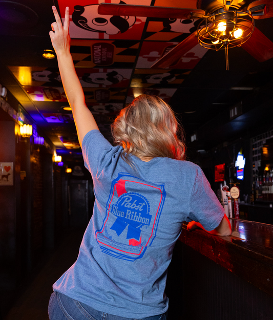 Pabst Blue Ribbon Can (Heather Indigo) / Shirt - Route One Apparel