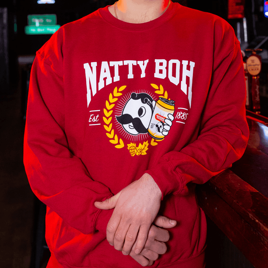 Varsity Natty Boh (Cardinal Red) / Crew Sweatshirt