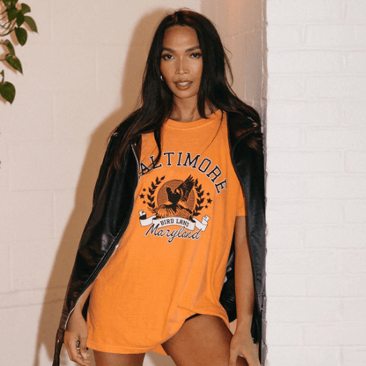 Baltimore Bird Land Varsity Tee - Brightside X R1A (Orange) / Shirt