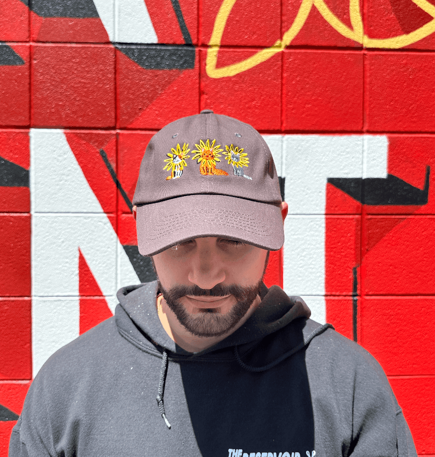 Black Eyed Susan Cat (Charcoal) / Baseball Hat