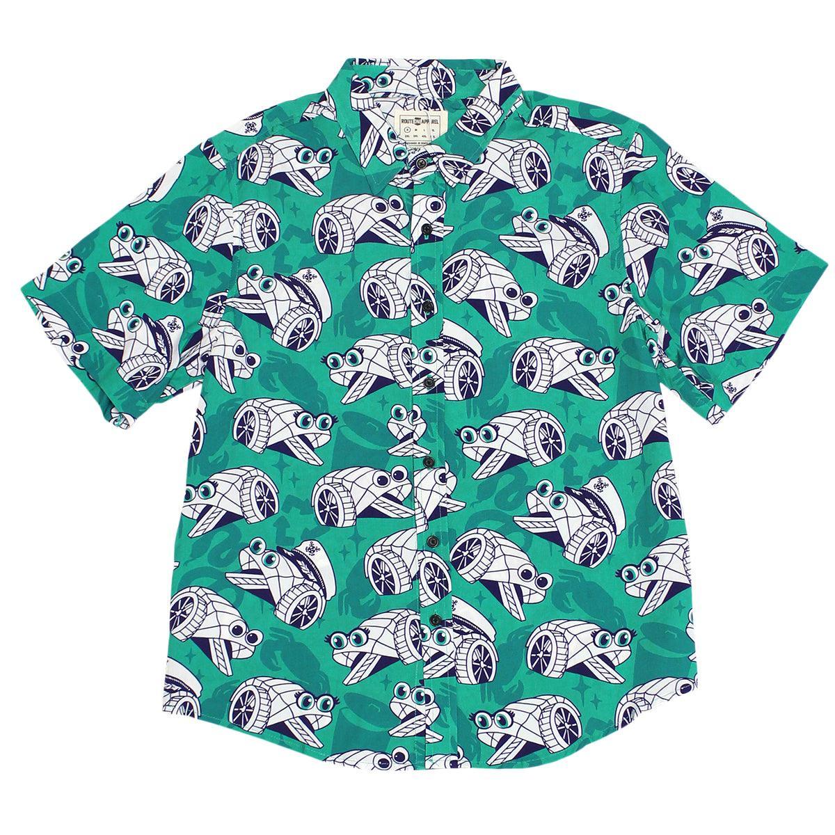 Trash Wheel Family (Teal) / Hawaiian Shirt - Route One Apparel