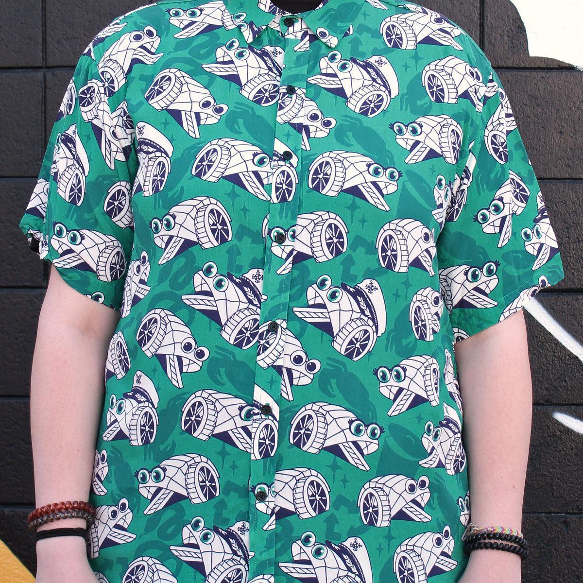 Trash Wheel Family (Teal) / Hawaiian Shirt - Route One Apparel