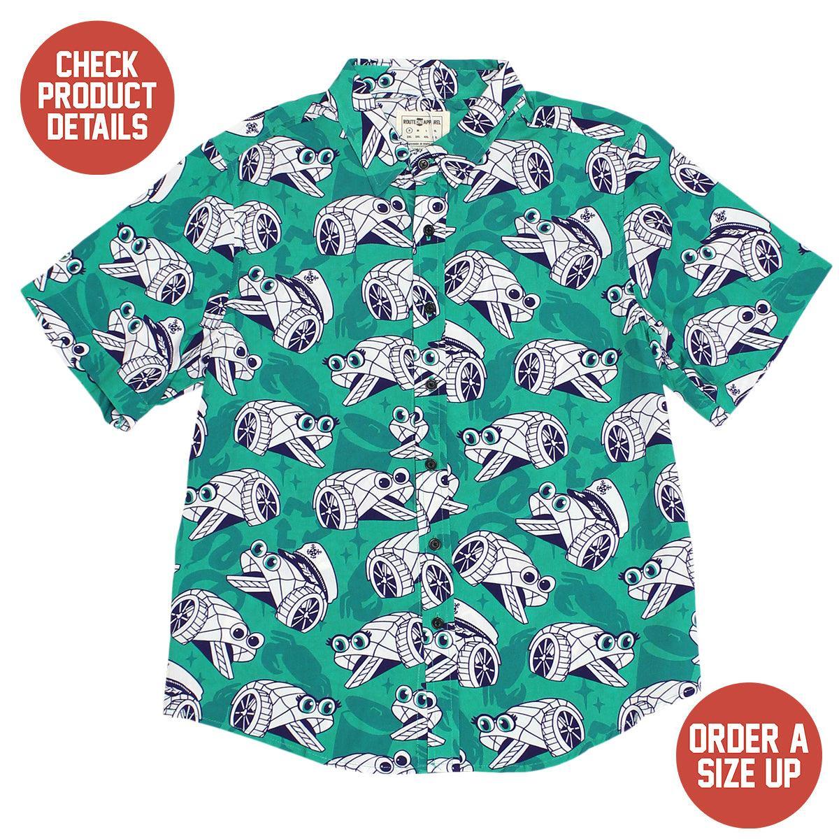 Trash Wheel Family (Teal) / Hawaiian Shirt - Route One Apparel