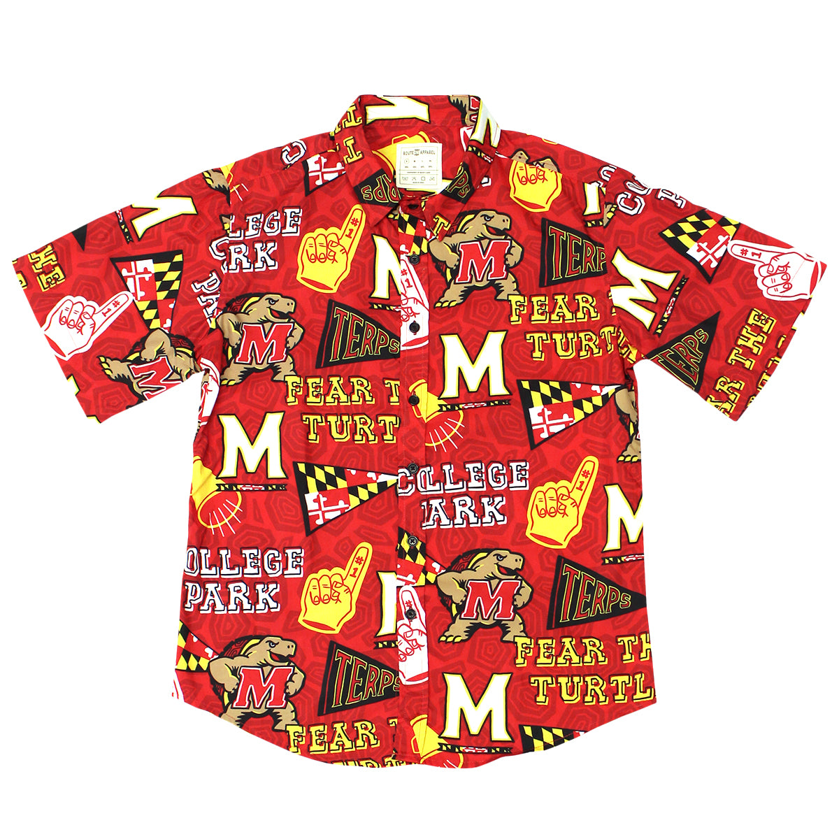 UMD Fan Pattern (Red) / Hawaiian Shirt - Route One Apparel