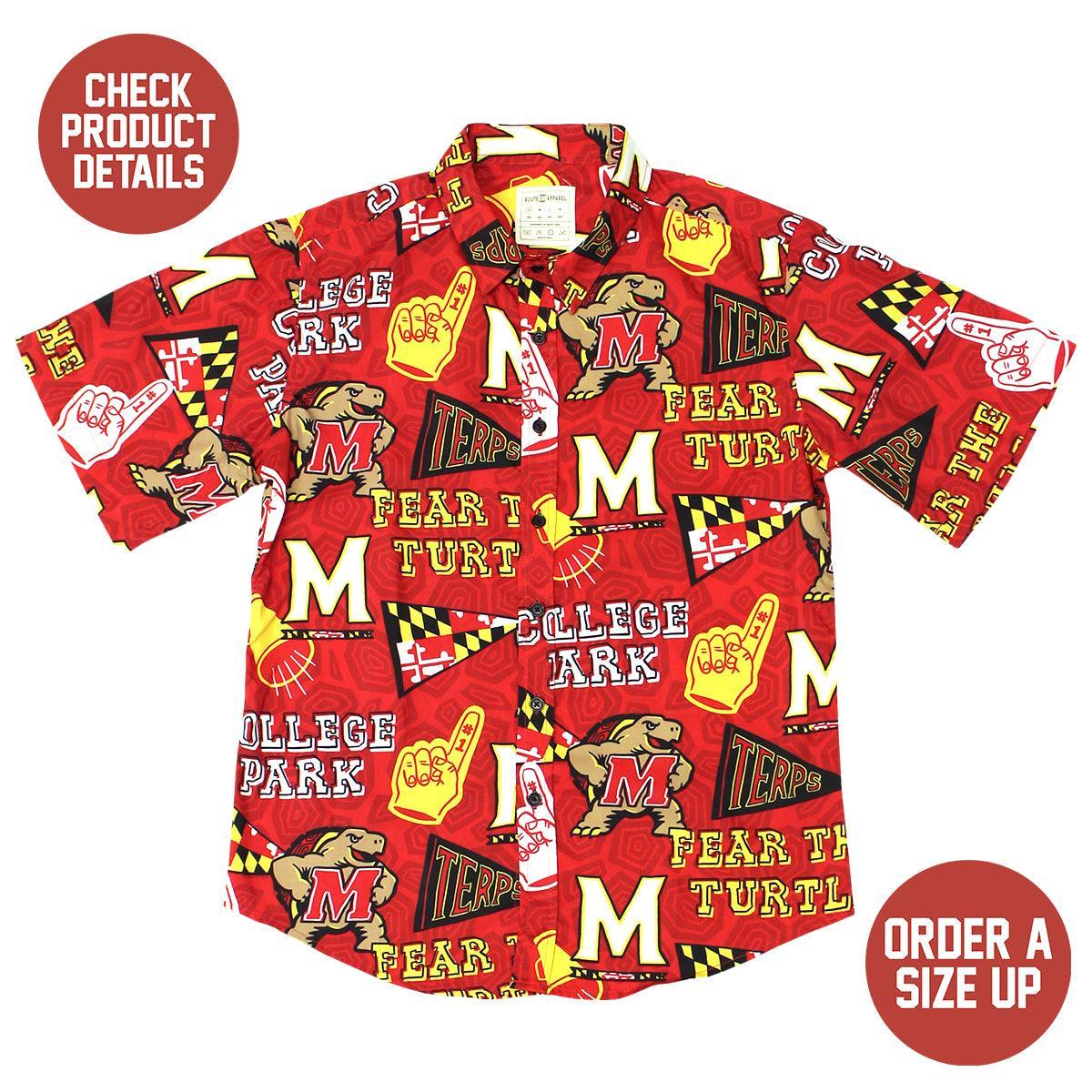 UMD Fan Pattern (Red) / Hawaiian Shirt - Route One Apparel