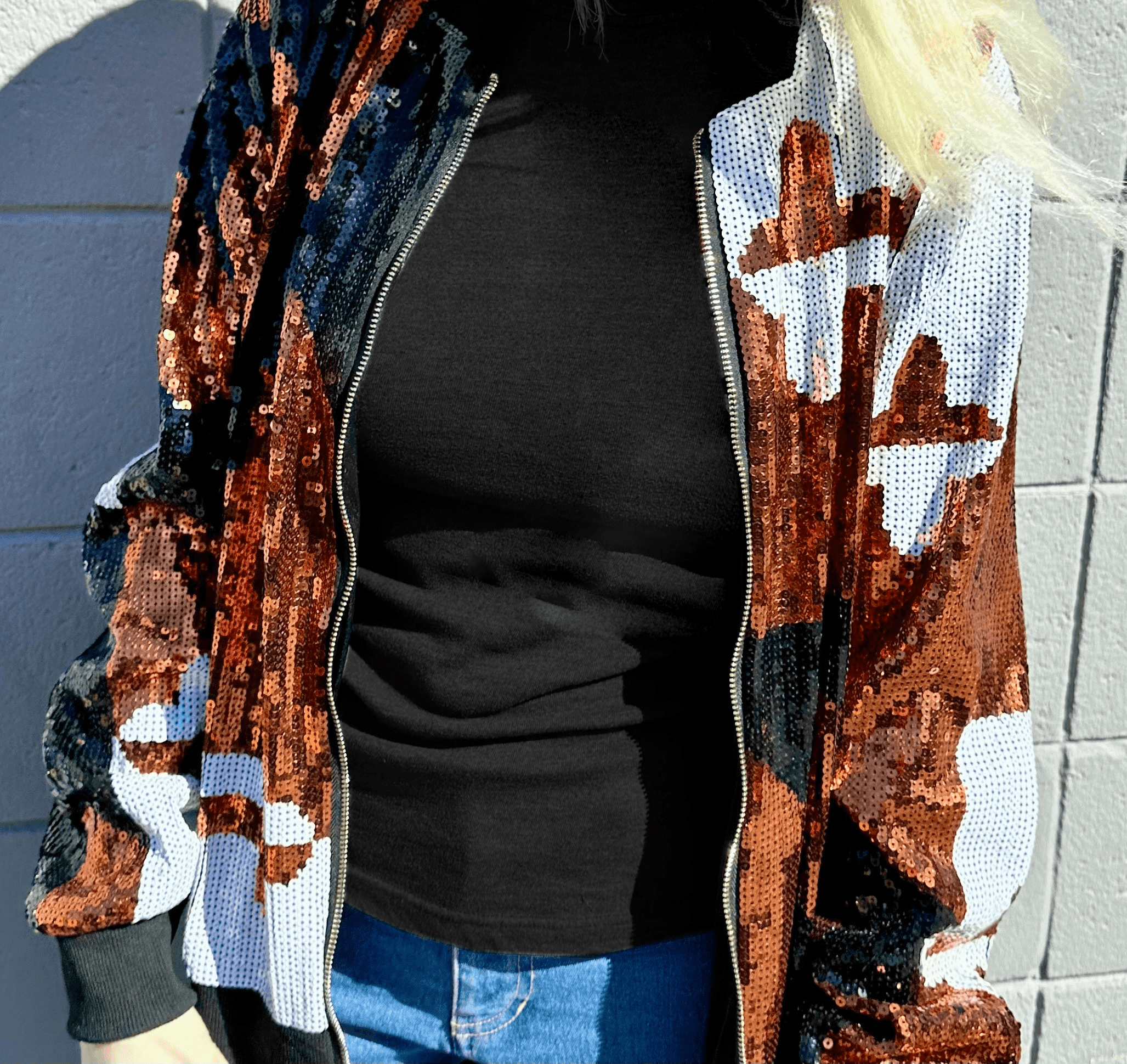 Orange & Black Maryland Flag / Sequin Jacket