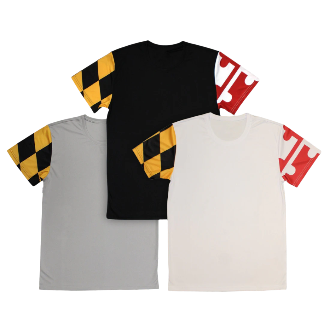 Performance Maryland Flag Sleeves Sport Tees / 3-Pack