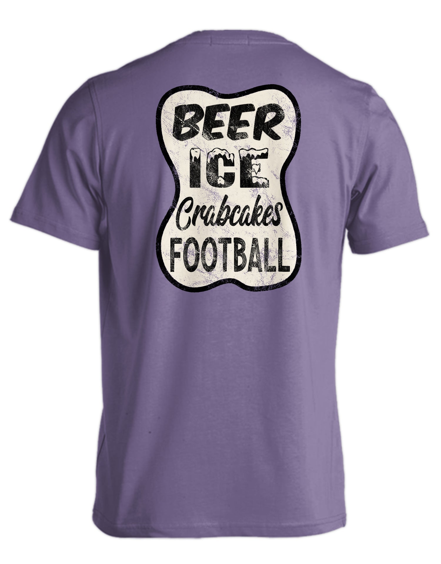 Beer, Ice, Crabcakes, Football (Grape) / T-Shirt