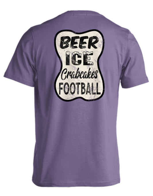 Wear Maryland Beer, Ice, Crabcakes, Football (Grape) / T-Shirt Grape
