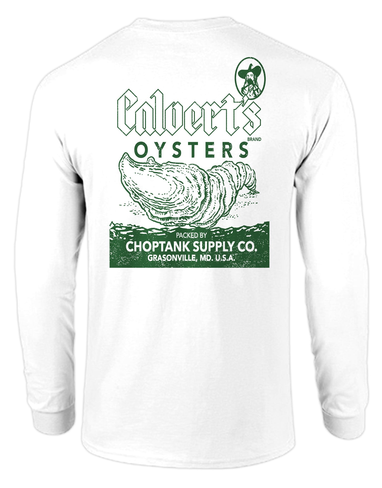 Calvert's Brand Oysters (White) / Long Sleeve Shirt