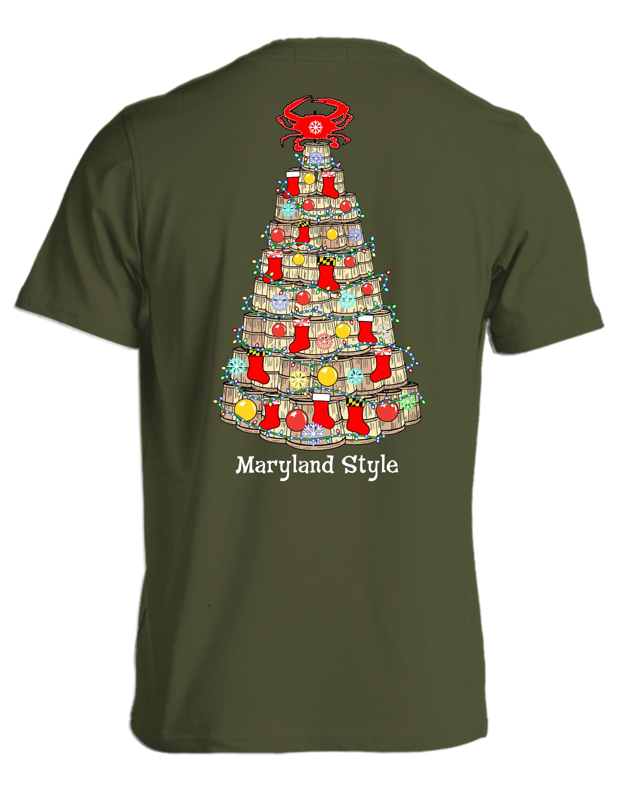 Crab Bushel Tree (Military Green) / T-Shirt