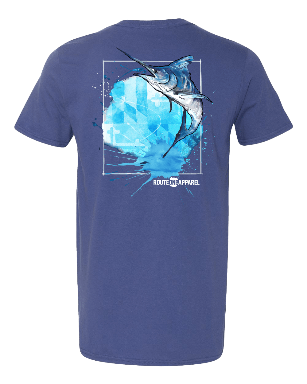 White Marlin Maryland Flag Splash (Blue) / Shirt - Route One Apparel