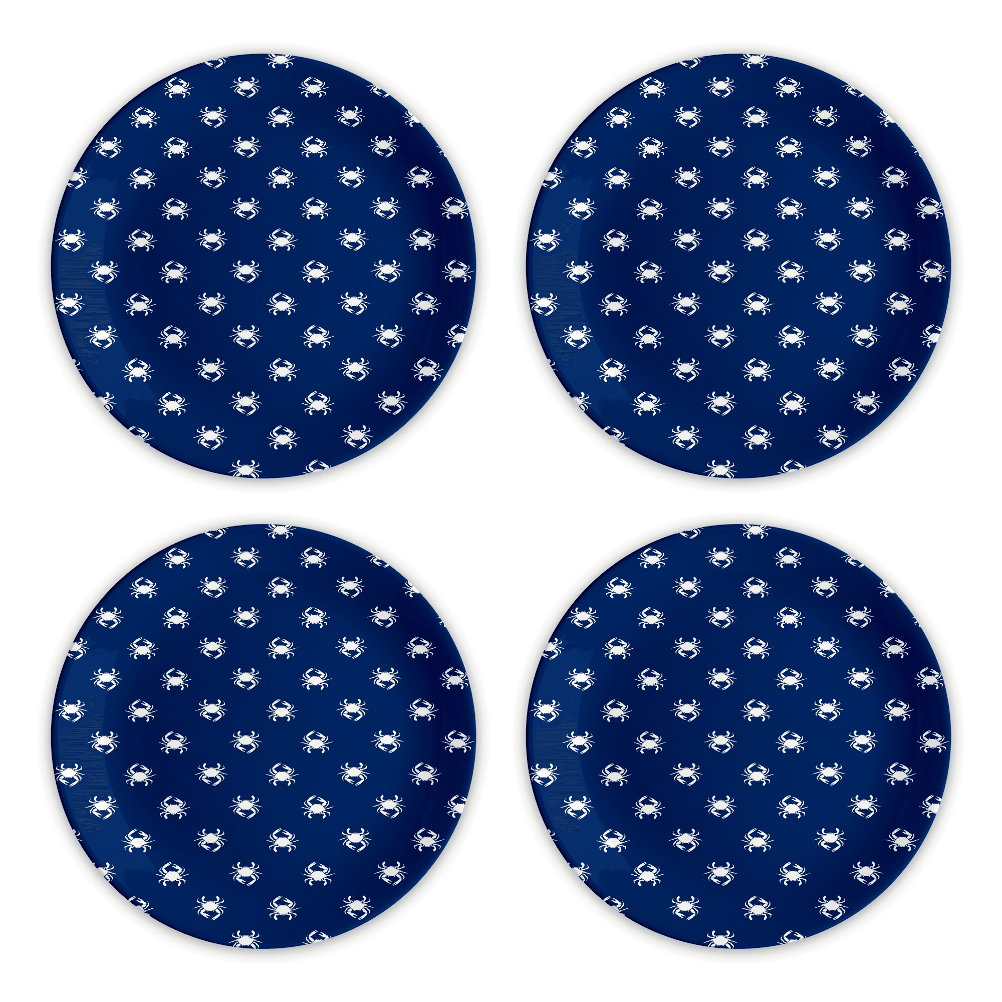 White Crab Pattern (Navy) / Plate