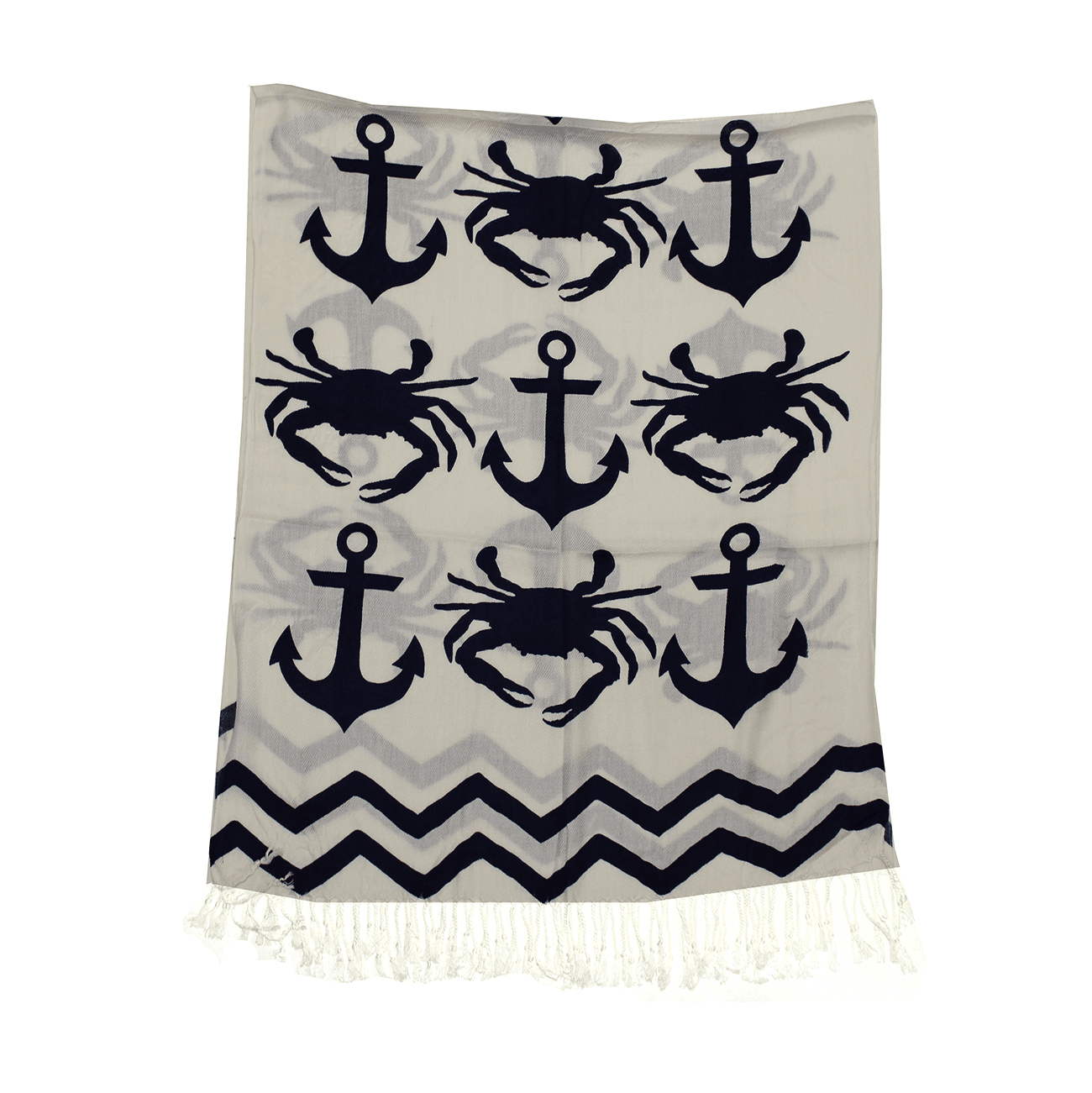 Chevron Crab and Anchor Design (White) / Scarf