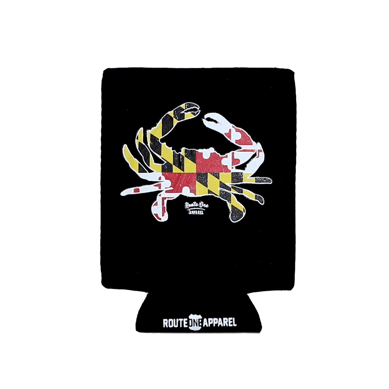 Maryland Full Flag Crab (Black) / Can Cooler