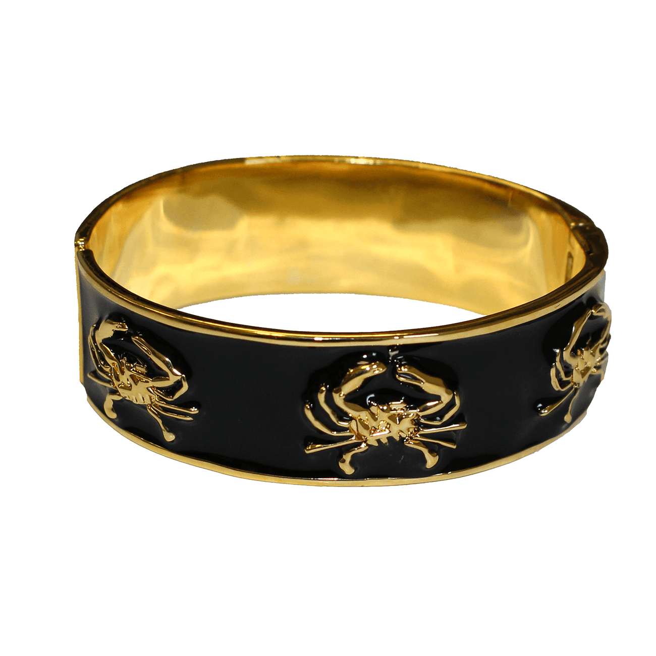 Crab Bracelet (Black/Gold) / Enamel Bangle Bracelet